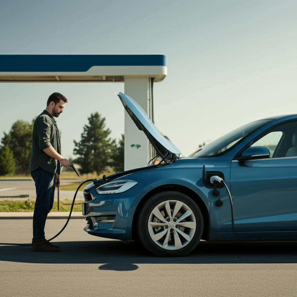 Generate a high-quality, relevant image prompt for an article about: Why EVs Are Bad: Essential Trut